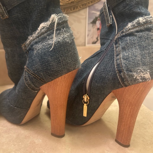 Dolce & Gabbana denim open booties - Picture 10 of 11